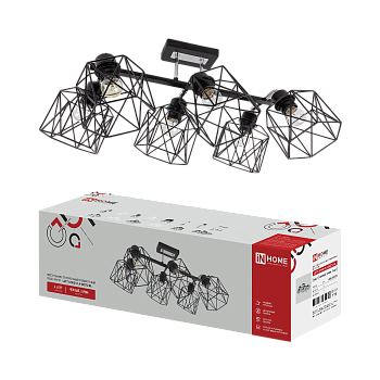 Люстра поворотная под лампу LOFT ATIKO-СLА-6E27L-BL 6хЕ27 черный, хром IN HOME в Чите