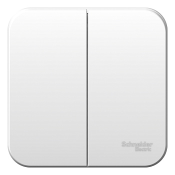 Выключатель двухклавишный (сх.5) BLANCA SE накладной с монтажной пластиной белый в Чите