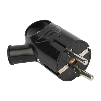 Вилка с кольцом з/к 16А 250В EKF PROxima черная в Чите