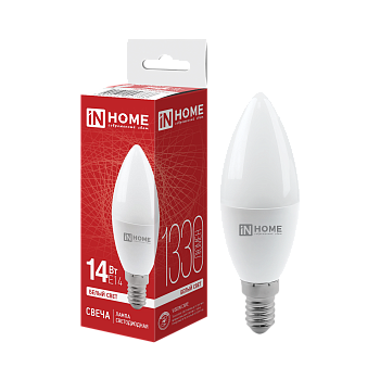Лампа светодиодная LED-СВЕЧА-VC 14Вт 230В E14 4000K 1330Лм IN HOME в Чите