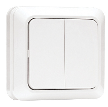 Рим Выключатель 2-клавишный 10А белый EKF в Чите