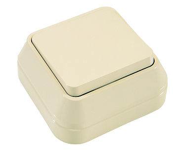 Переключатель одноклавишный накладной MAKEL крем в Чите