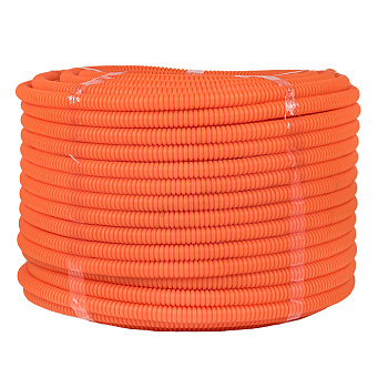 Труба гофрированная ПНД с протяжкой d=16 мм (100 м) оранжевая Plast EKF в Чите