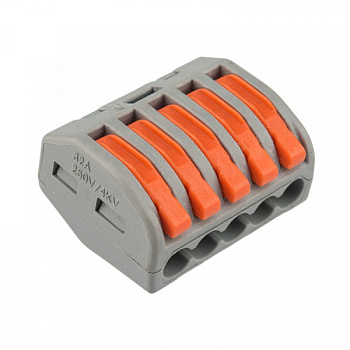 Универсальная клемма 5-проводная, серая (0,08-2,5/4 мм²) (40 шт./уп.) REXANT в Чите