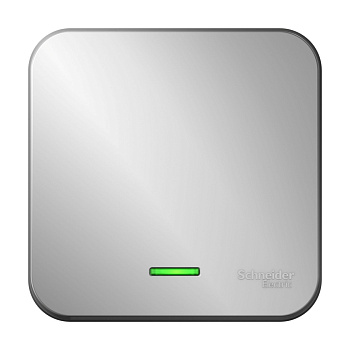 Выключатель одноклавишный BLANCA SE накладной с подсветкой с изолирующей пластиной алюминий в Чите