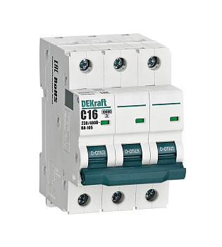 Автоматический выключатель DEKraft ВА-105 3Р 16А 10кА х-ка C в Чите