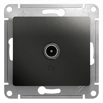 Розетка телевизионная проходная 4DB Glossa SE антрацит в Чите