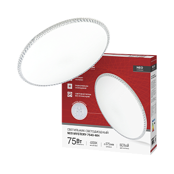 Светильник светодиодный NEO MYSTERY-7540-WH 75Вт 230В 4000K 6000Лм 375x60мм белый IN HOME в Чите