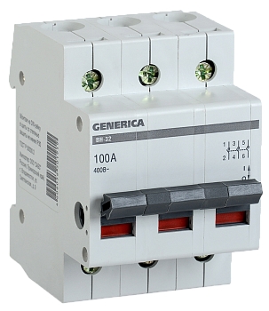 Выключатель нагрузки (мини-рубильник) ВН-32 3Р 100А GENERICA IEK в Чите