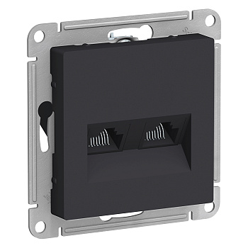 Розетка двойная компьютерная AtlasDesign SE RJ45+RJ45 карбон в Чите