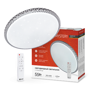 Светильник светодиодный COMFORT MYSTERY 55Вт 230В 3000-6500K 4400Лм 395x65мм с пультом ДУ IN HOME в Чите