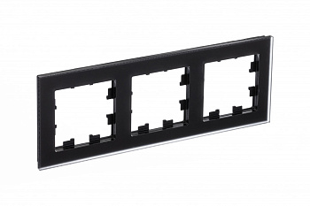 Рамка тройная AtlasDesign Nature SE матовое стекло черная в Чите