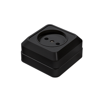 Розетка одинарная BOLLETO черная накладная 7022B IN HOME в Чите