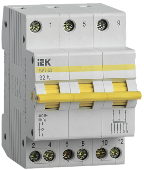 Выключатель-разъединитель трехпозиционный ВРТ-63 3P 32А IEK в Чите