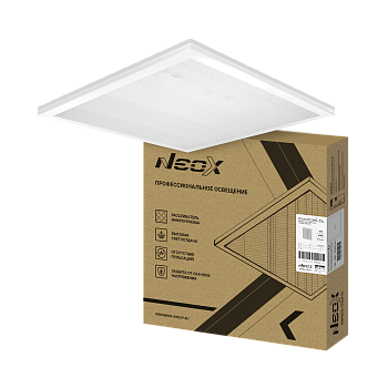 Панель светодиодная универсальная ДВО-02 4565-МИКРОПРИЗМА 45Вт 6500K IP40 595x595х17мм белая NEOX в Чите