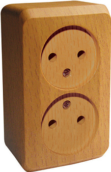 Розетка двойная ЭТЮД SE накладная бук в Чите