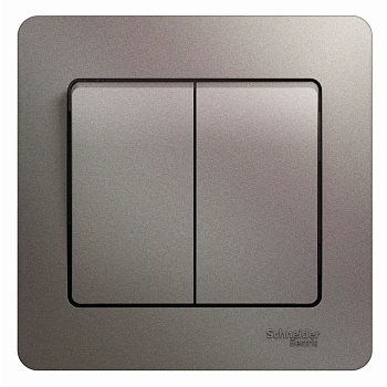 Выключатель двухклавишный Glossa SE платина в сборе в Чите